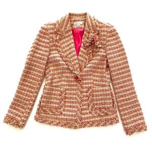 I.C. Design Pink & Tan Tweed Blazer
